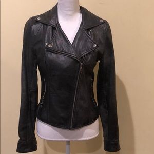 Kenna T black leather jacket